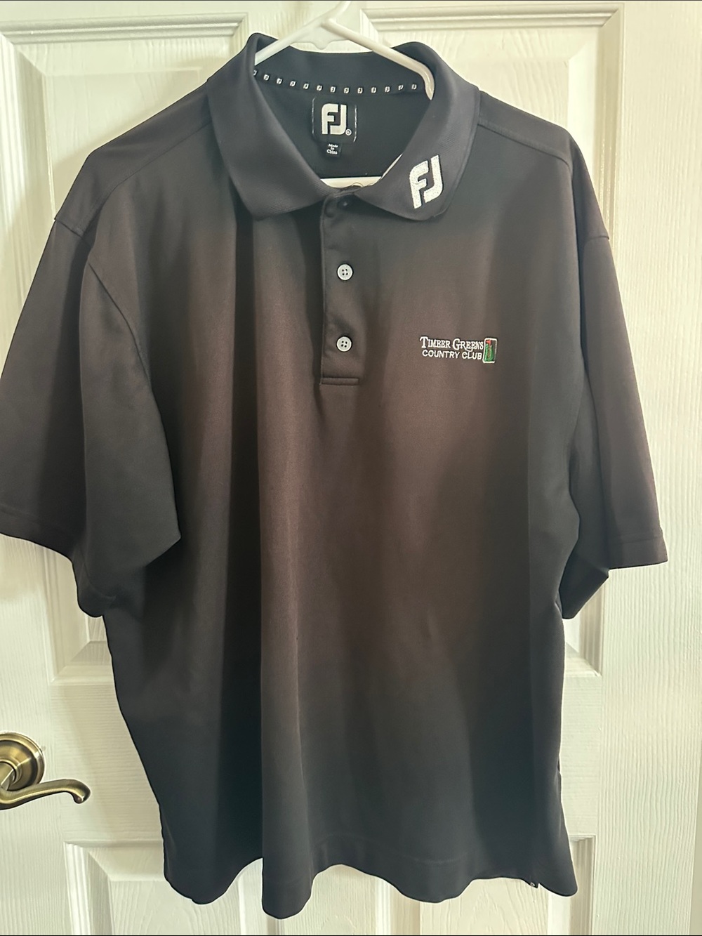 FootJoy Black Men’s Polo with Timber Greens Country Club Logo